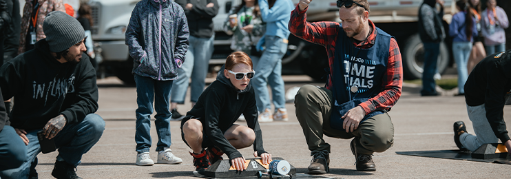 Middle school students prepare to race